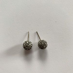 Black ball studded earrings